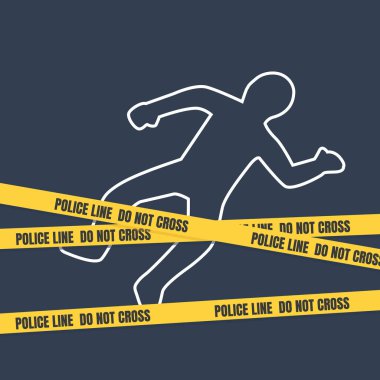 Suç mahalli Vücut konturlu. Polis değil çizgiyi teyp