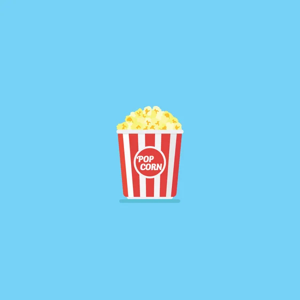 Rancangan Rata Popcorn Dalam Ember Putih Dan Merah Grafik Vektor