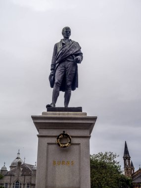 Aberdeen, İskoçya: Aberdeen İskoçya'da 25 Temmuz 2017 Robert Burns, Temmuz 25:Statue. Robbie Burns Scotlands en ünlü şairlerinden ve hala dünya çapında ekledi.