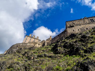 Edinburgh Castle Grassmarket Edinburgh İskoçya'dan muhteşem görünüm.