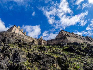 Edinburgh Castle Grassmarket Edinburgh İskoçya'dan muhteşem görünüm.