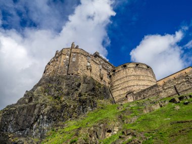 Edinburgh Castle Grassmarket Edinburgh İskoçya'dan muhteşem görünüm.