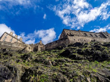 Edinburgh Castle Grassmarket Edinburgh İskoçya'dan muhteşem görünüm.