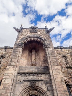 Edinburgh, İskoçya - 29 Temmuz: Edinburgh İskoçya'da 29 Temmuz 2017 Edinburgh kalesinde binaların dış cephe sistemleri. Edinburgh Castle birçok eski binaların dolu.