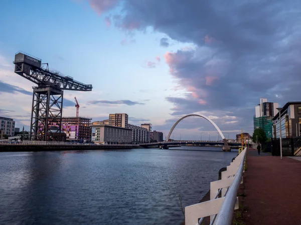 Glasgow Scotland Julio Río Clyde Con Puente Clyde Arc Julio — Foto de Stock