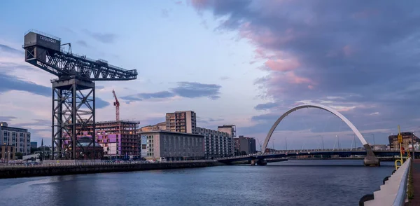 Glasgow Scotland Julio Río Clyde Con Puente Clyde Arc Julio — Foto de Stock