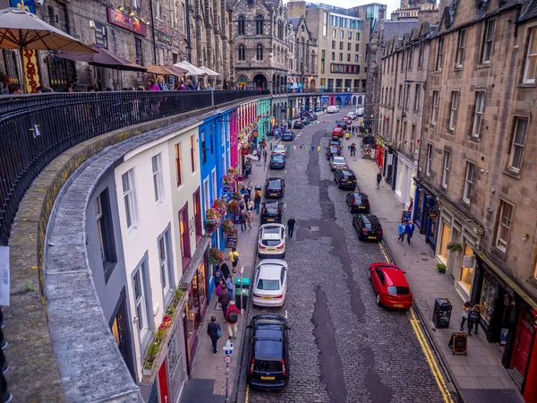 Edinburgh Schotland Juli Opzoeken Van Victoria Street Aan Royal Mile — Stockfoto