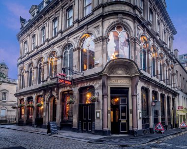 EDINBURGH, SCOTLAND - JULY 27: The famous Royal Cafe in Edinburgh's New Town on July 27, 2017 in Edinburgh Scotland. The Royal Cafe serves fine Scottish food in architectural style. clipart