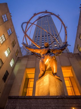  Rockefeller Center, Atlas heykeli ayrıntıları. Rockefeller Center en ünlü Ofis kompleksleri dünya ve önemli bir turistik biridir.