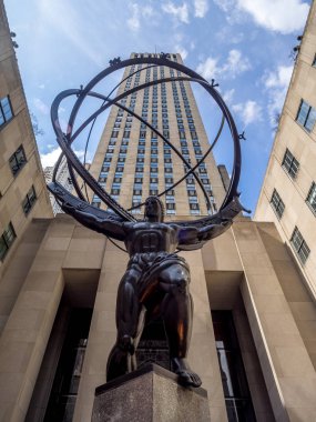 Rockefeller Merkezi New York'ta New York, New York - 30 Mart 2018: ayrıntıları. Rockefeller Center en ünlü Ofis kompleksleri dünya ve önemli bir turistik biridir.