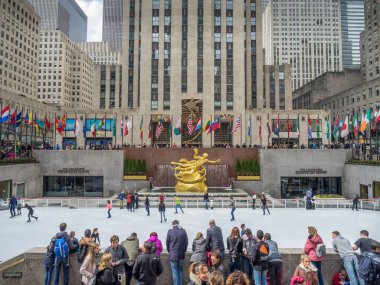 Rockefeller Merkezi New York'ta New York, New York - 30 Mart 2018: ayrıntıları. Rockefeller Center en ünlü Ofis kompleksleri dünya ve önemli bir turistik biridir.