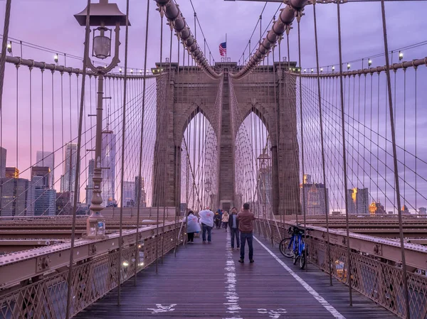 Нью Йорк Нью Йорк Березня 2018 Знаменитий Бруклінський Міст Заході — стокове фото