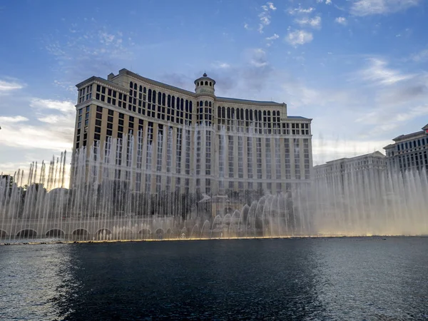 Las Vegas Nevada Usa Fontane Bellagio Notte Questa Caratteristica Esegue — Foto Stock