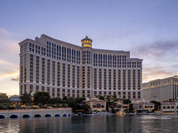 Las Vegas Nevada Usa Fonteinen Van Bellagio Nachts Deze Functie — Stockfoto