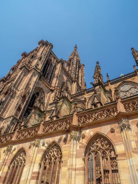 Cathedrale Notre-Dame veya katedral Alsace, Fransa Strasbourg Our Lady.