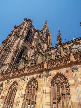 Cathedrale Notre-Dame veya katedral Alsace, Fransa Strasbourg Our Lady.