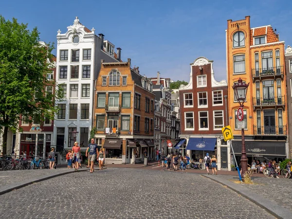 Amsterdam Nederland Juli 2018 Gebouwen Langs Singel Het Centrum Van — Stockfoto