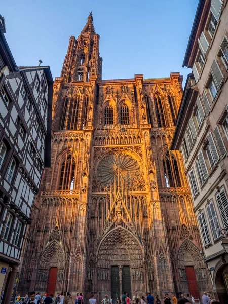 Strasbourg Fransa Temmuz 2018 Cathedrale Notre Dame Cathedral Our Lady — Stok fotoğraf