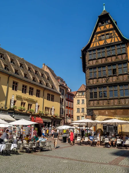 Strasbourg France Juli 2018 Schöne Gebäude Auf Dem Domplatz Von — Stockfoto