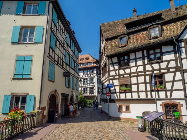 Strasbourg Franciaország Július 2018 Gyönyörű Kilátással Végig Ill Folyó Strasbourgi — Stock Fotó