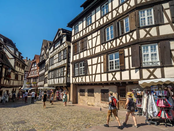 Strasbourg Franciaország Július 2018 Gyönyörű Kilátással Végig Ill Folyó Strasbourgi — Stock Fotó