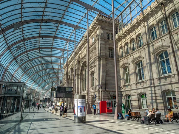 Estrasburgo França Julho 2018 Interior Estação Ferroviária Estrasburgo Verão Gare — Fotografia de Stock