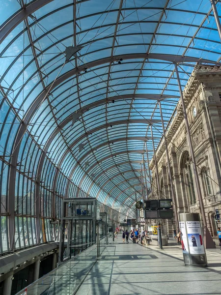Strasburg Francja Lipca 2018 Wnętrze Dworca Kolejowego Strasburgu Lecie Gare — Zdjęcie stockowe
