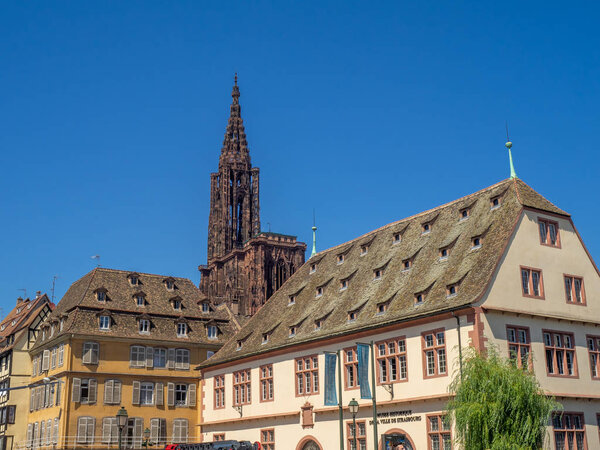 STRASBOURG,FRANCE - July 26, 2018: The Historical Museum of Strasbourg on the Ill River. Strasbourg is the capital and largest city of the Grand Est region of France.