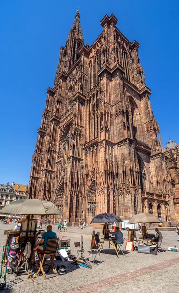 Strasbourg Fransa Temmuz 2018 Vertirama Cathedrale Notre Dame Veya Cathedral — Stok fotoğraf