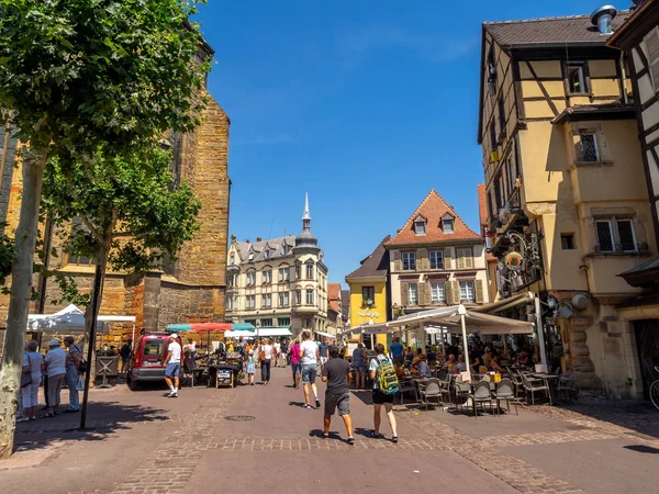 Colmar Francja Lipca 2018 Pięknych Budynków Samym Sercu Średniowiecznej Colmar — Zdjęcie stockowe