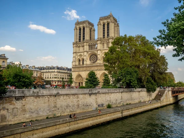 Париж Франция Августа 2018 Вид Знаменитый Собор Нотр Дам Париже — стоковое фото