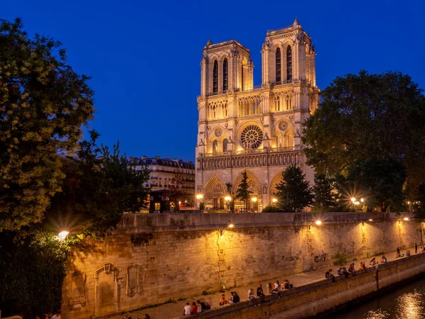 Париж Франция Августа 2018 Года Вид Знаменитый Собор Нотр Дам — стоковое фото