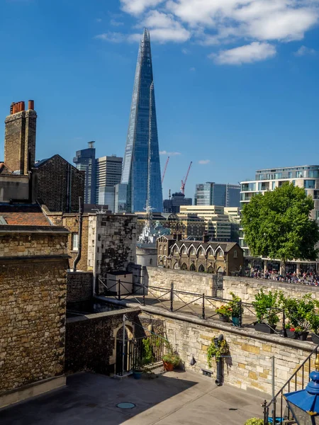 Londýn Anglie Srpna 2018 Svícením Budov Toweru Tower London Norman — Stock fotografie