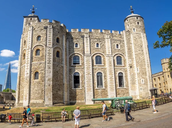 Torre Branca Dentro Torre Londres Dia Quente Verão Este Histórico — Fotografia de Stock