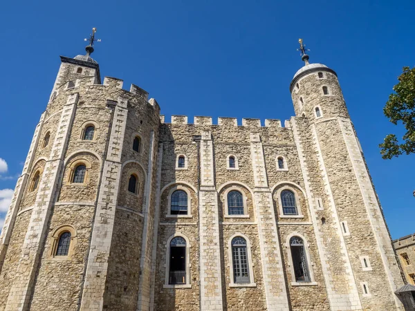 Torre Branca Dentro Torre Londres Dia Quente Verão Este Histórico — Fotografia de Stock