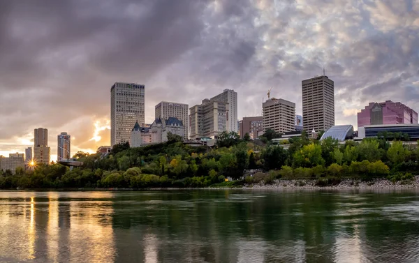 Edmonton Kanada Září 2018 Edmonton Pohled Krásné Panorama Podél Řeky — Stock fotografie