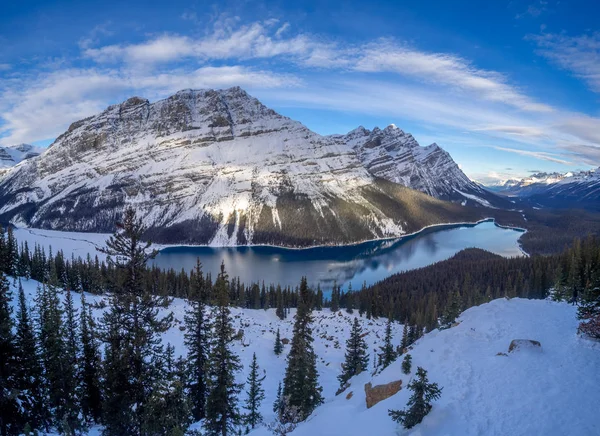 Vista Del Lago Peyto Parque Nacional Banff Principios Invierno Antes — Foto de Stock