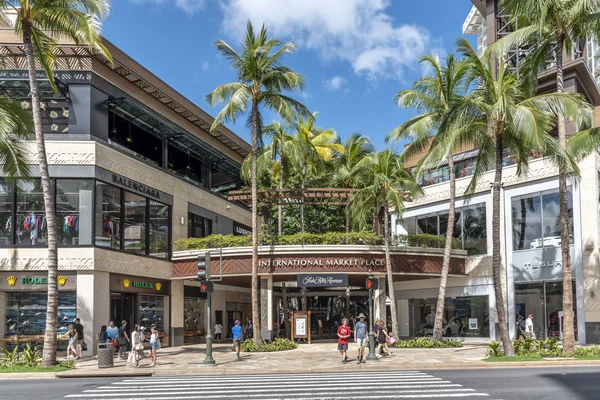 Honolulu Hawaje Marca 2019 Zewnętrzny Rynek Międzynarodowy Waikiki Międzynarodowy Rynek — Zdjęcie stockowe