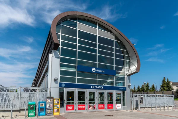 Calgary Canada Mai 2019 Straße Zug Und Busstation Calgary Alberta — Stockfoto