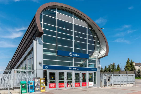 Calgary Canada Mai 2019 Straße Zug Und Busstation Calgary Alberta — Stockfoto