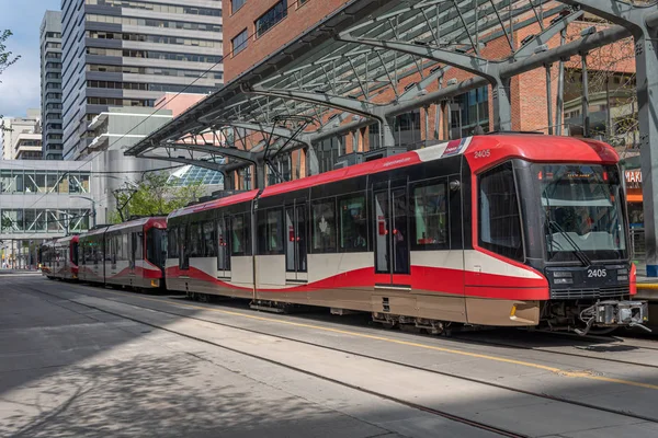 Calgary Kanada Maj 2019 Tåg Centrala Calgary Alberta Tåget Calgary — Stockfoto