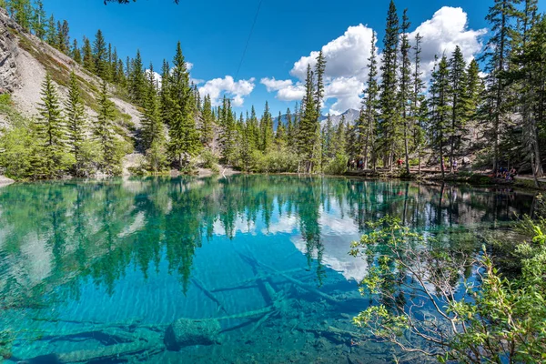 Turkuaz Grassi Göllerde Alberta Canmore Içinde Güney Kanada Rocky Dağları — Stok fotoğraf