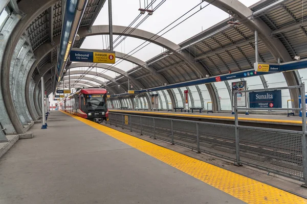 Calgary Alberta Mayo 2019 Tren Sunalta Station Calgary Alberta Tren — Foto de Stock