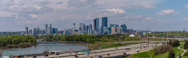 Calgary Nin Doğu Tarafından Calgary Nin Şehir Merkezinin Görünümü — Stok fotoğraf