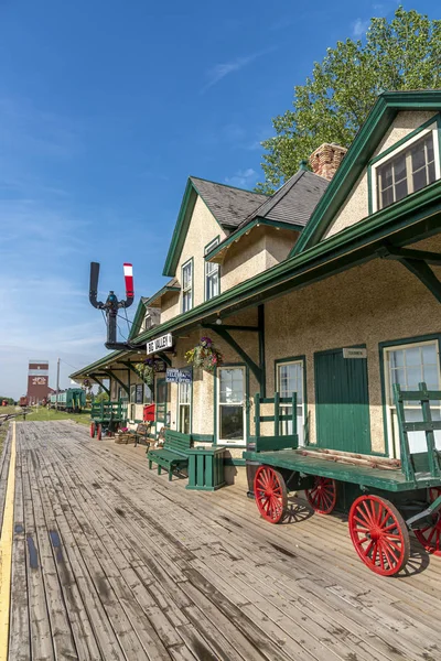 Big Valley Alberta Junio 2019 Antigua Estación Tren Big Valley — Foto de Stock