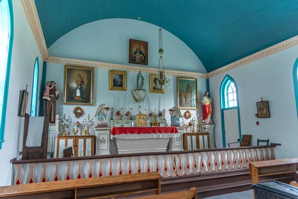 Batoche Saskatchewan Augustus 2019 Interieur Van Antoine Padoue Kerk Het — Stockfoto