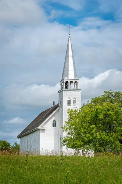 Ρωμαιοκαθολική Εκκλησία Του Αγίου Antoine Padoue Στο Batoche Saskatchewan — Φωτογραφία Αρχείου