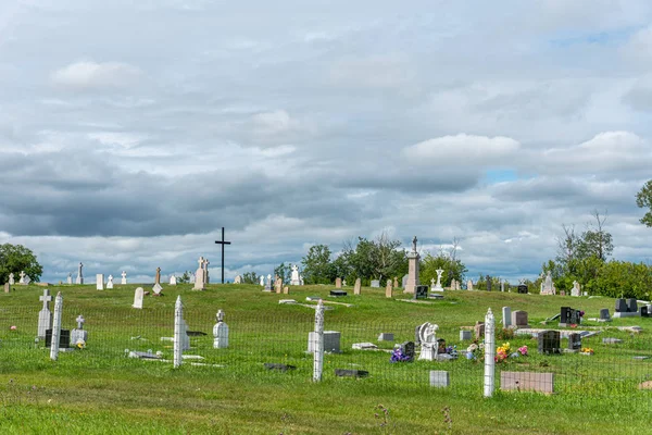 Der Römisch Katholische Friedhof Des Heiligen Antoine Padoue Batoche Saskatchewan — Stockfoto