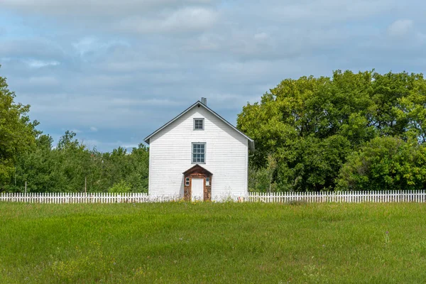 Αγία Antoine Padoue Ρωμαιοκαθολική Πρυτανεία Στο Batoche Saskatchewan — Φωτογραφία Αρχείου