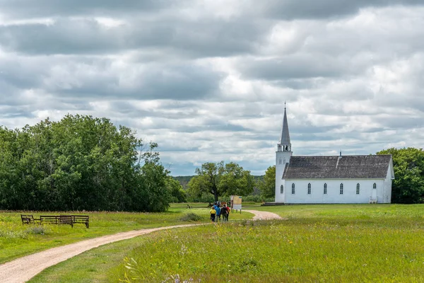 Ρωμαιοκαθολική Εκκλησία Του Αγίου Antoine Padoue Στο Batoche Saskatchewan — Φωτογραφία Αρχείου